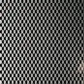 Black and white geometric pattern with cube shapes in a grid, transitioning from dense black to white, creating a three-dimensional tessellated surface.